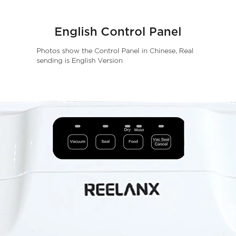 REELANX-sellador al vacío V1 para alimentos, máquina automática de envasado al vacío de 140W, con 15 bolsas de piezas