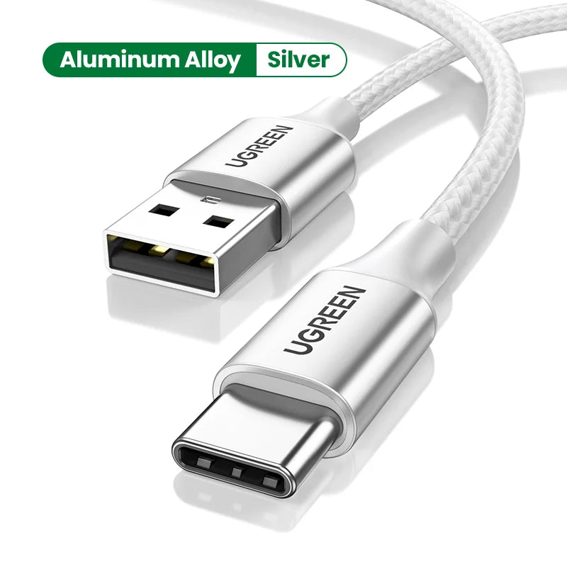 UGREEN-Cable USB tipo C de carga rápida para móvil, Cable de datos para Realme, Xiaomi, Samsung S21, cargador de USB-C, iPad, Samsung, Poco