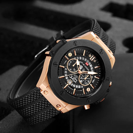 2023 nuevo reloj para hombre de marca superior de lujo deportivo correa de silicona calendario de movimiento japonés reloj de cuarzo resistente al agua reloj Masculino