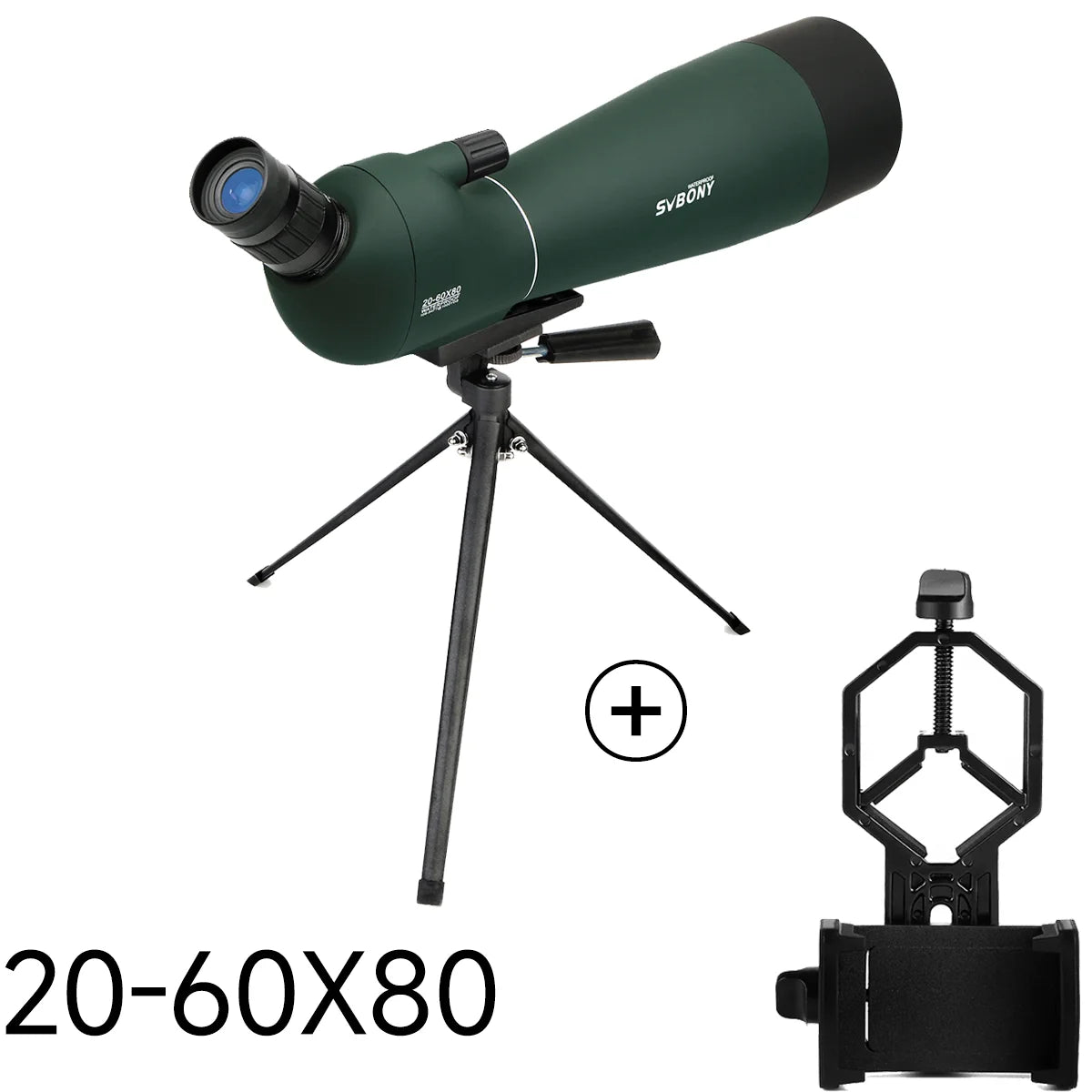 Svbony SV28 50/60/70/80mm telescopio potente Zoom con trípode impermeable, equipo de Camping, tiro al objetivo, observación de aves