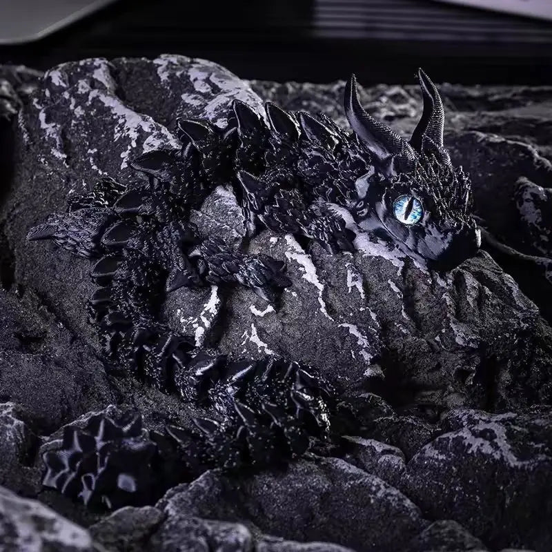 Dragón mágico impreso en 3D, juguete de articulación móvil, adorno de escritorio de oficina articulado giratorio, juguete para niños y adultos, manualidades, regalo