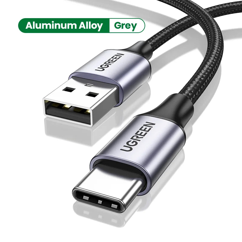 UGREEN-Cable USB tipo C de carga rápida para móvil, Cable de datos para Realme, Xiaomi, Samsung S21, cargador de USB-C, iPad, Samsung, Poco