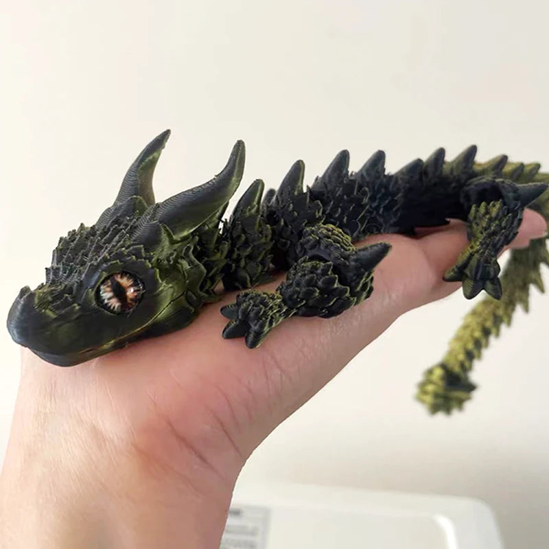Dragón mágico impreso en 3D, juguete de articulación móvil, adorno de escritorio de oficina articulado giratorio, juguete para niños y adultos, manualidades, regalo