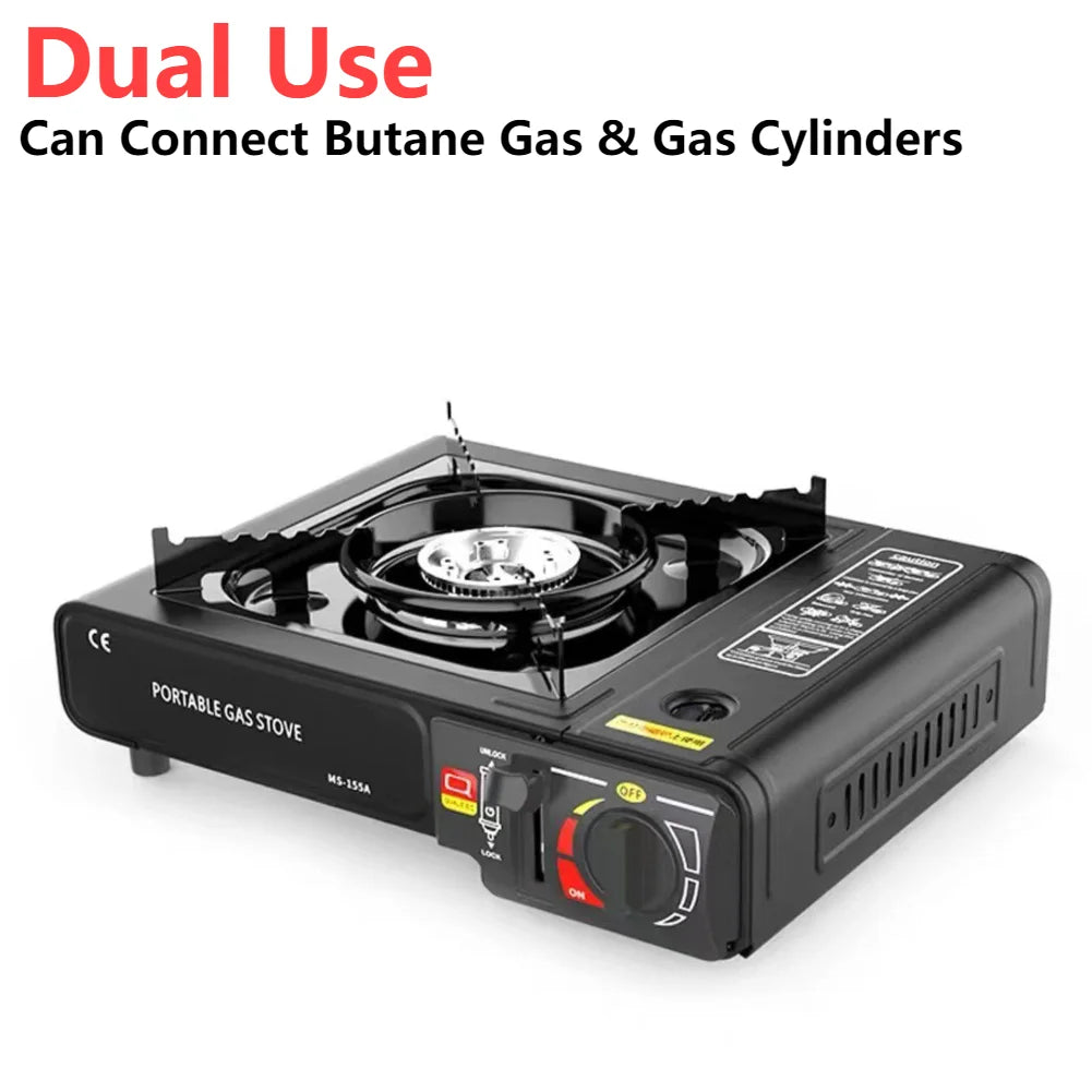 Estufa de butano con quemador portátil, estufa de Gas para acampar, estufa de tanque de Gas para exteriores con funda de transporte, estufa de mochilero para senderismo y cocina
