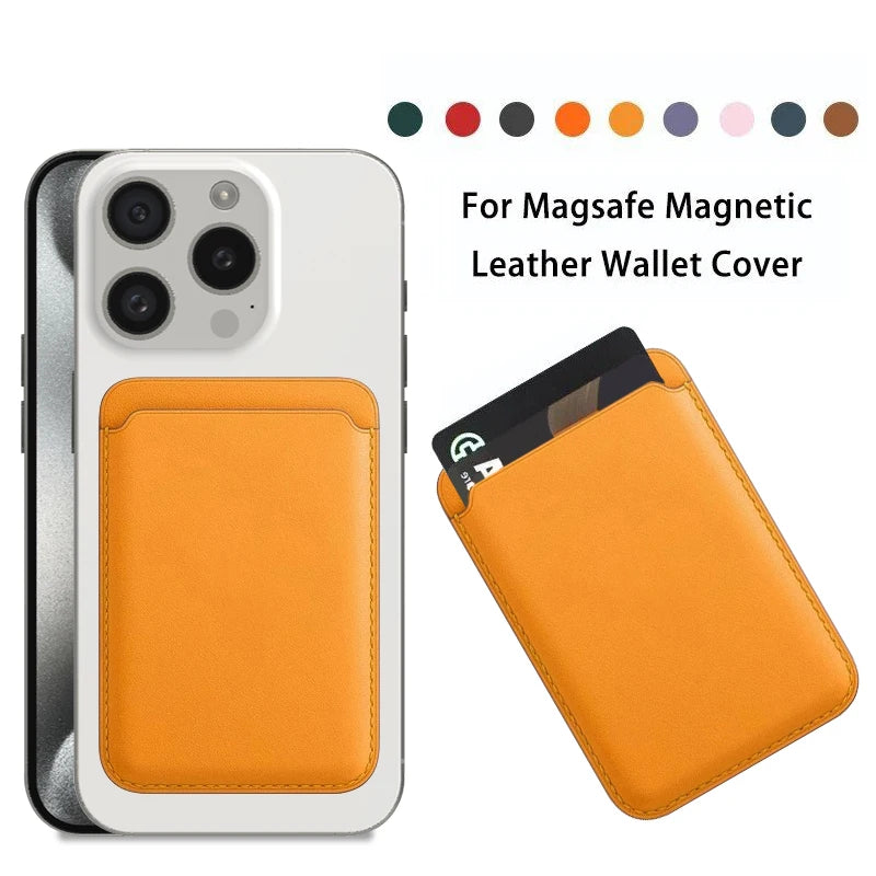 Funda tipo billetera de cuero Magsafe Compatible con Apple iPhone 15 12 13 Pro Max Plus accesorios de cubierta con tarjetero magnético de moda