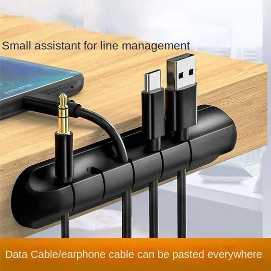 Cable de alimentación autoadhesivo, administrador de cables, enchufe de mandril fijo, Cable de ratón, enrollador de auriculares, tarjeta de Cable de datos de teléfono móvil, escritorio de silicona