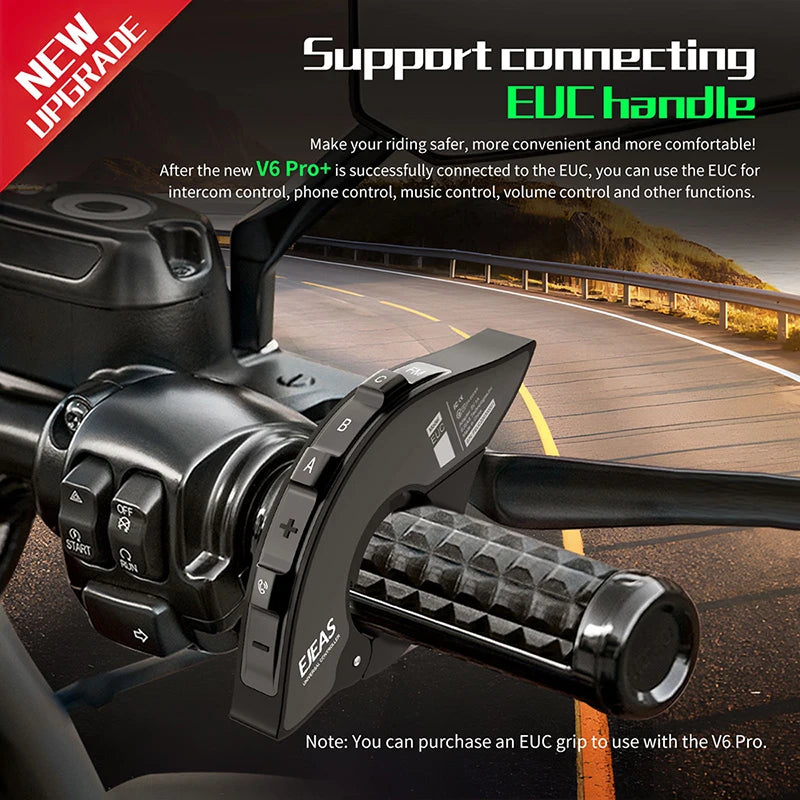 EJEAS solo tienda oficial en el extranjero V6PRO + intercomunicador para motocicleta casco Bluetooth 5,1 auriculares 6 conductores 800m comunicador impermeable