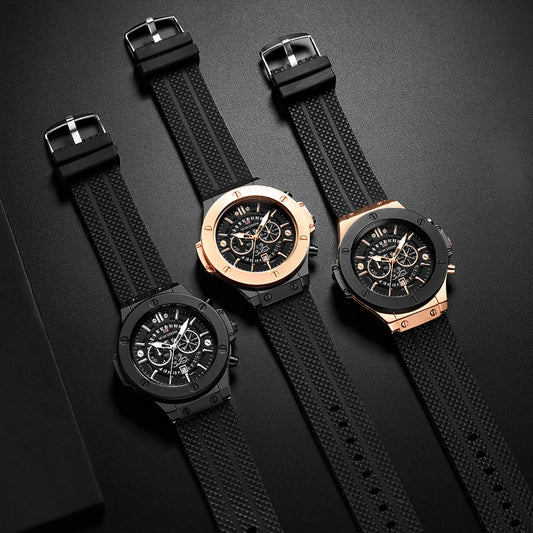 2023 nuevo reloj para hombre de marca superior de lujo deportivo correa de silicona calendario de movimiento japonés reloj de cuarzo resistente al agua reloj Masculino