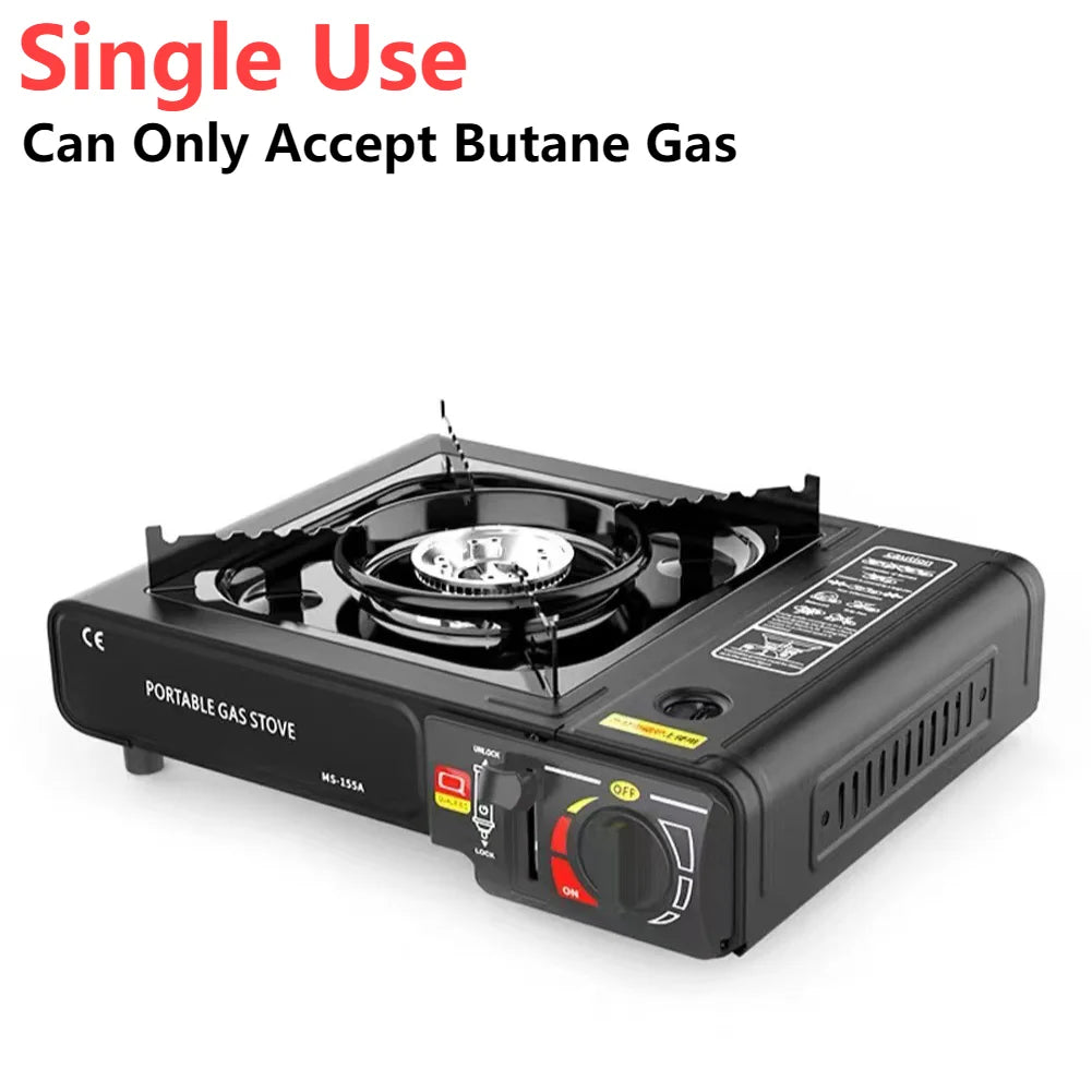 Estufa de butano con quemador portátil, estufa de Gas para acampar, estufa de tanque de Gas para exteriores con funda de transporte, estufa de mochilero para senderismo y cocina