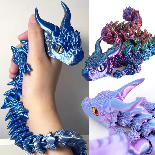 Dragón mágico impreso en 3D, juguete de articulación móvil, adorno de escritorio de oficina articulado giratorio, juguete para niños y adultos, manualidades, regalo