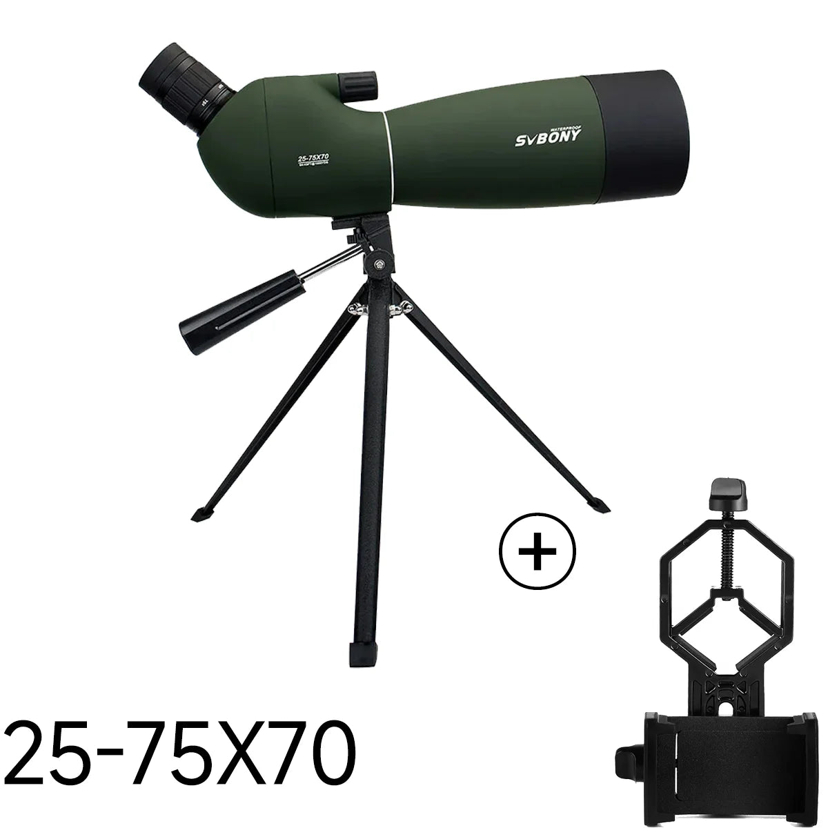 Svbony SV28 50/60/70/80mm telescopio potente Zoom con trípode impermeable, equipo de Camping, tiro al objetivo, observación de aves