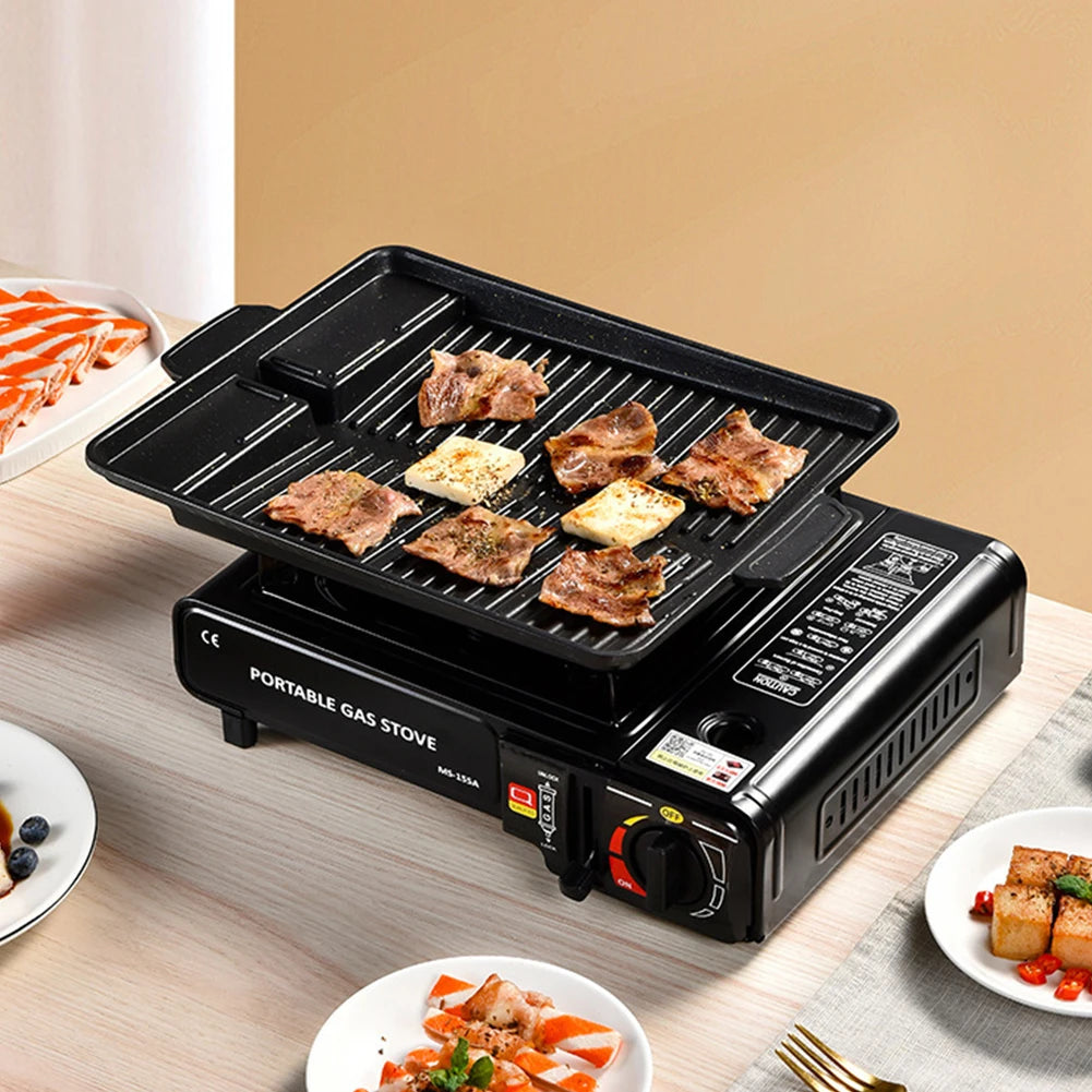 Estufa de butano con quemador portátil, estufa de Gas para acampar, estufa de tanque de Gas para exteriores con funda de transporte, estufa de mochilero para senderismo y cocina