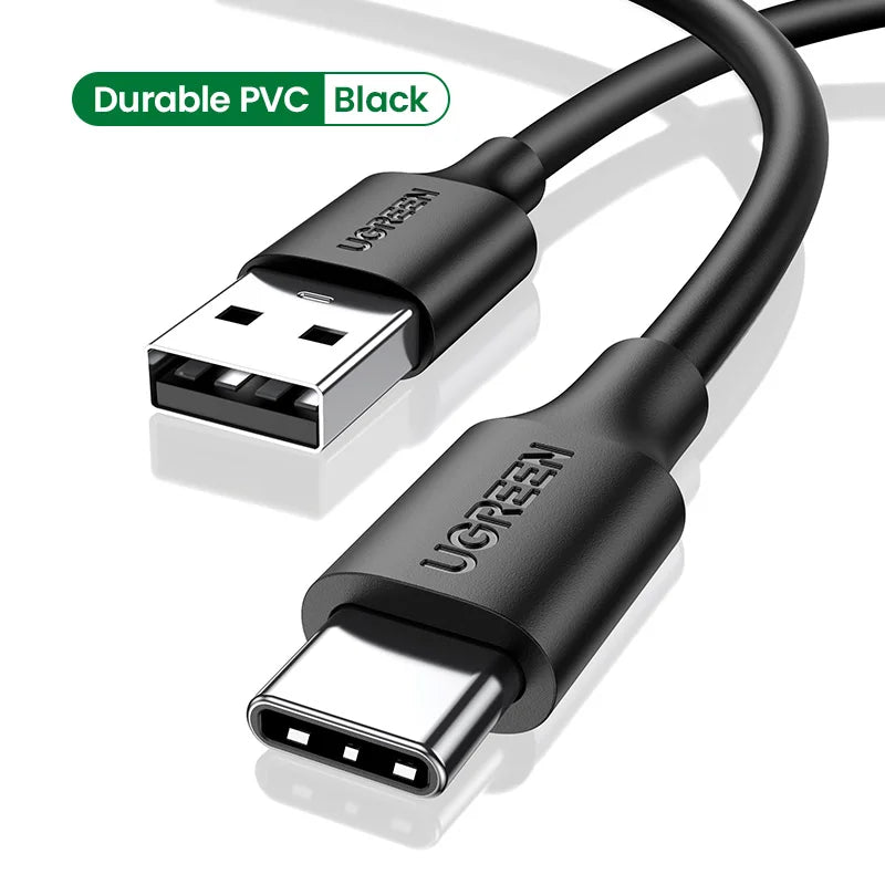 UGREEN-Cable USB tipo C de carga rápida para móvil, Cable de datos para Realme, Xiaomi, Samsung S21, cargador de USB-C, iPad, Samsung, Poco