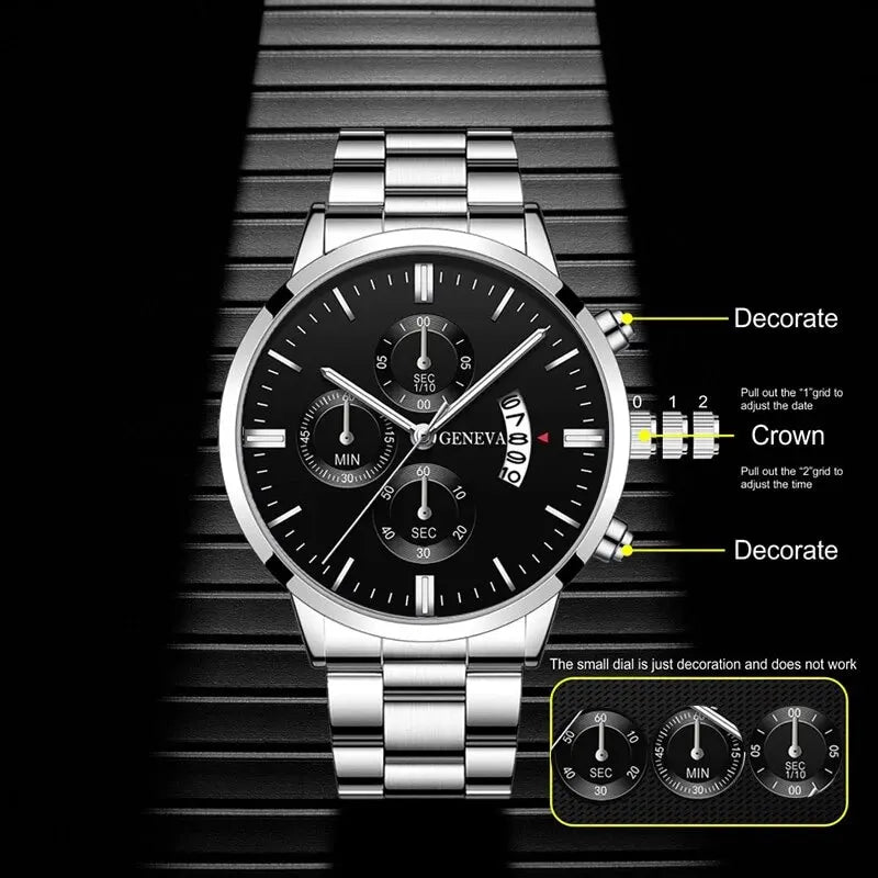 Reloj de pulsera de cuarzo con calendario de lujo para hombre, relojes de negocios, pulsera masculina