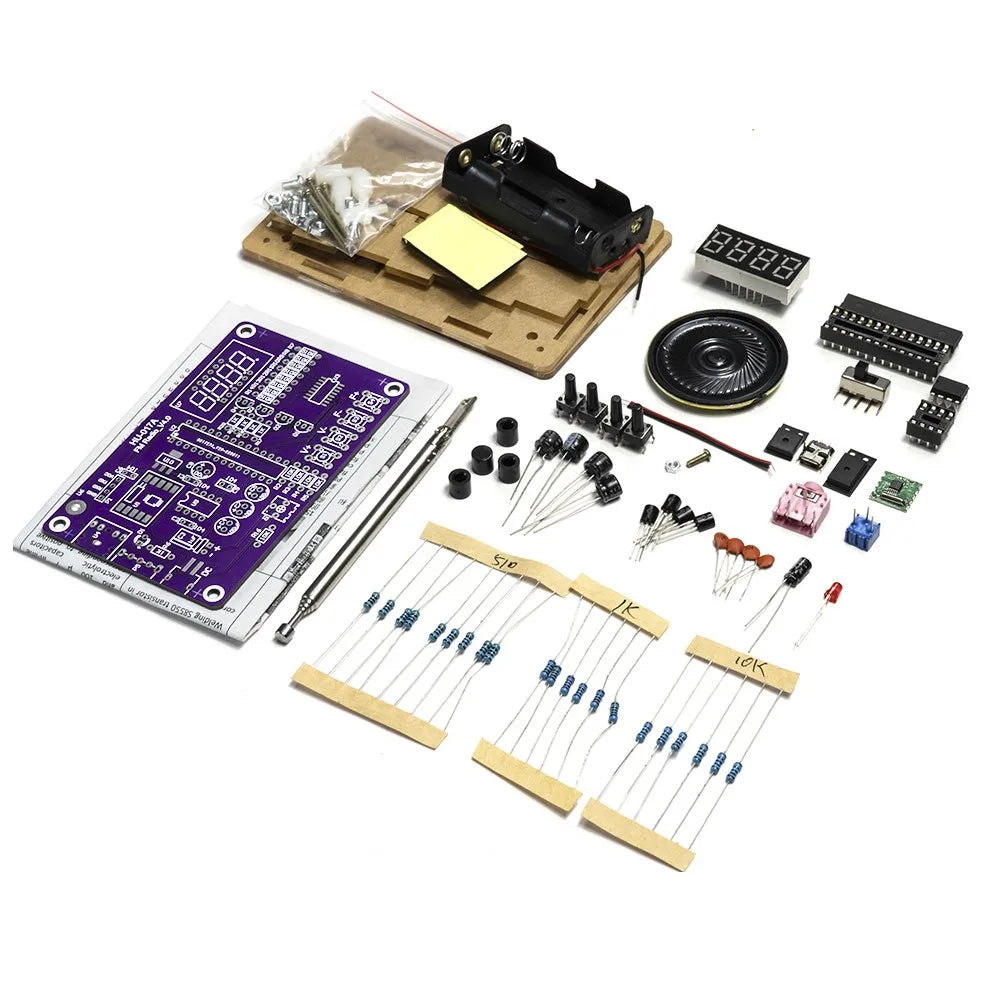 Kit electrónico de Radio FM DIY, frecuencia ajustable 87-108MHz, pantalla Digital, proyecto de soldadura DIY, práctica de soldadura RDA5807S