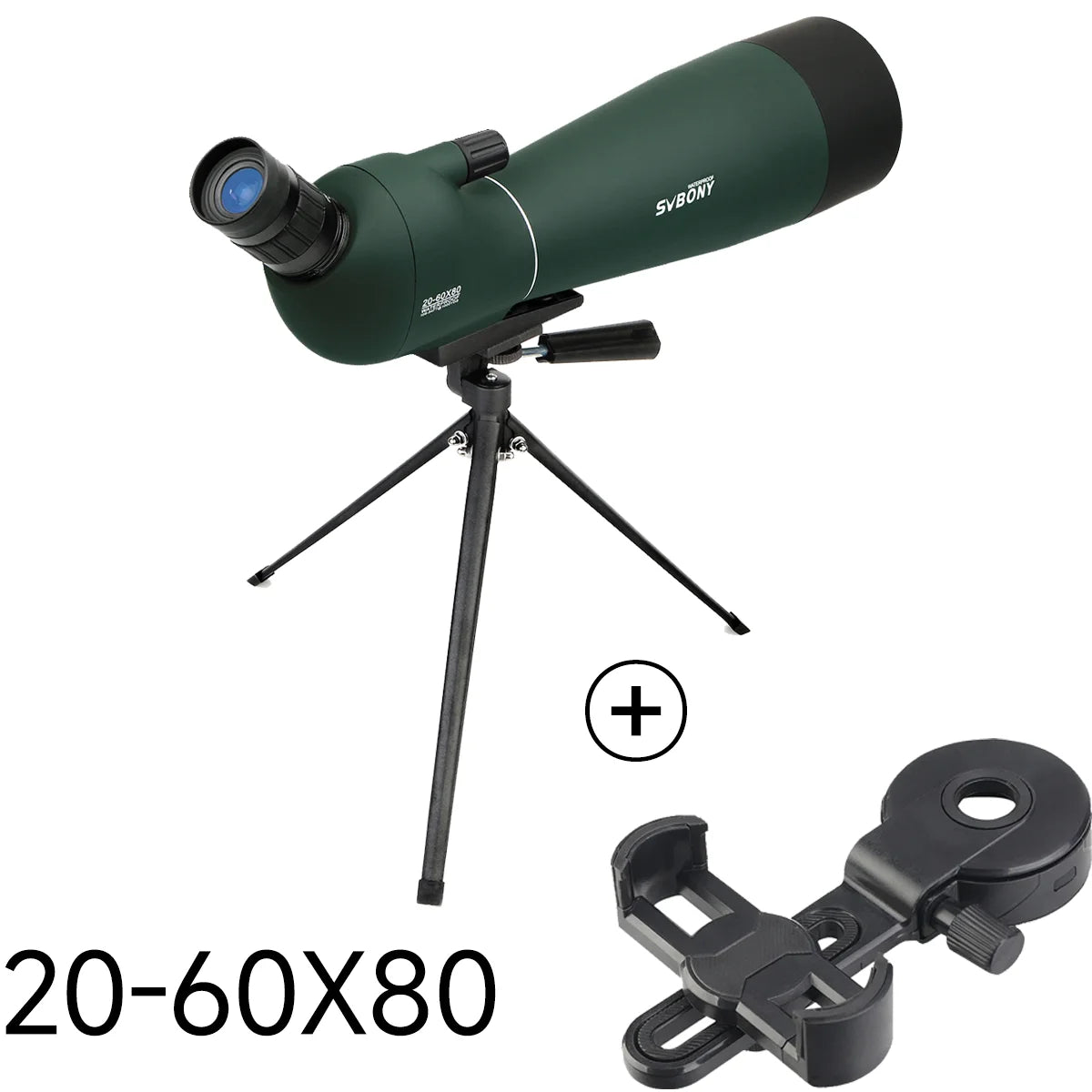 Svbony SV28 50/60/70/80mm telescopio potente Zoom con trípode impermeable, equipo de Camping, tiro al objetivo, observación de aves