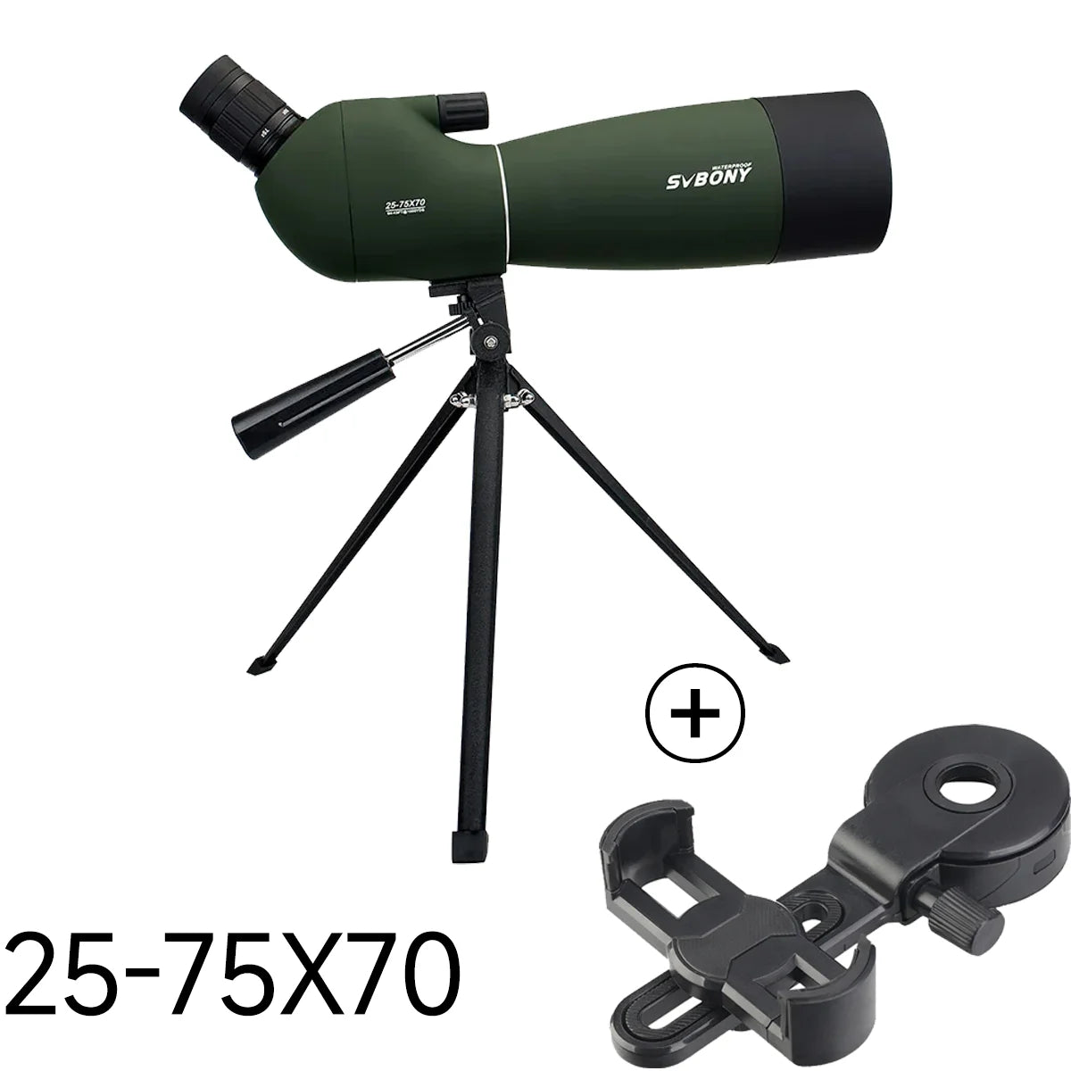 Svbony SV28 50/60/70/80mm telescopio potente Zoom con trípode impermeable, equipo de Camping, tiro al objetivo, observación de aves